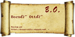 Bozsó Ottó névjegykártya